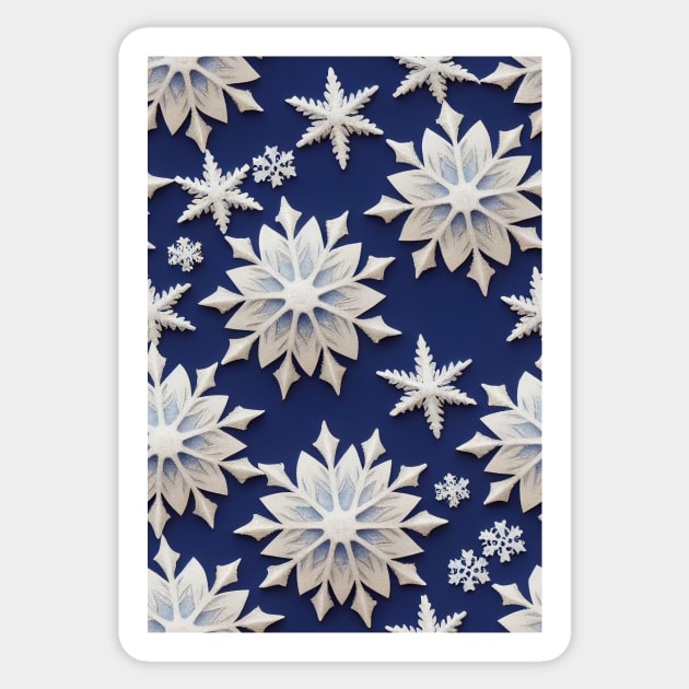 Christmas Seamless Pattern - Snowflakes #2 Sticker by Endless-Designs